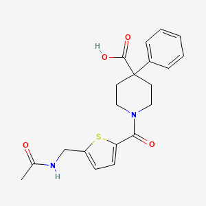 1-[5-(Acetamidomethyl)thiophene-2-carbonyl]-4-phenylpiperidine-4-carboxylic acid