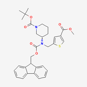 tert-butyl (3S)-3-[9H-fluoren-9-ylmethoxycarbonyl-[(4-methoxycarbonylthiophen-2-yl)methyl]amino]piperidine-1-carboxylate
