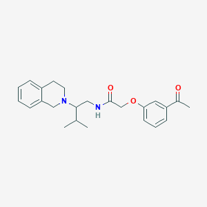 molecular formula C24H30N2O3 B7360104 2-(3-acetylphenoxy)-N-[2-(3,4-dihydro-1H-isoquinolin-2-yl)-3-methylbutyl]acetamide 