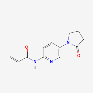 molecular formula C12H13N3O2 B7360112 N-[5-(2-oxopyrrolidin-1-yl)pyridin-2-yl]prop-2-enamide 
