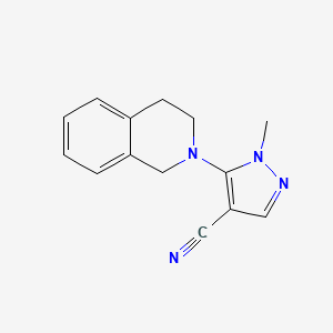 molecular formula C14H14N4 B7360119 5-(3,4-dihydro-1H-isoquinolin-2-yl)-1-methylpyrazole-4-carbonitrile 