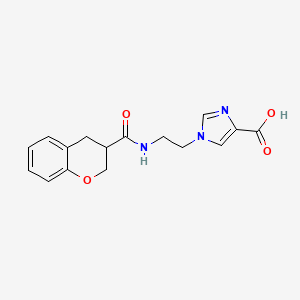 molecular formula C16H17N3O4 B7360125 1-[2-(3,4-dihydro-2H-chromene-3-carbonylamino)ethyl]imidazole-4-carboxylic acid 