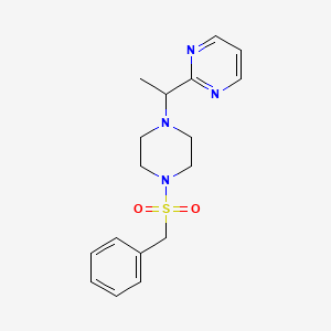 molecular formula C17H22N4O2S B7360151 2-[1-(4-Benzylsulfonylpiperazin-1-yl)ethyl]pyrimidine 