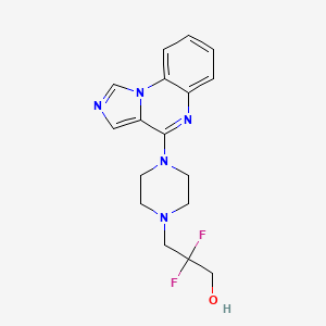 molecular formula C17H19F2N5O B7360175 2,2-Difluoro-3-(4-imidazo[1,5-a]quinoxalin-4-ylpiperazin-1-yl)propan-1-ol 