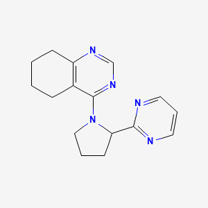 molecular formula C16H19N5 B7360192 4-(2-Pyrimidin-2-ylpyrrolidin-1-yl)-5,6,7,8-tetrahydroquinazoline 