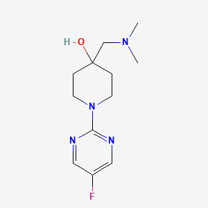 molecular formula C12H19FN4O B7360221 4-[(Dimethylamino)methyl]-1-(5-fluoropyrimidin-2-yl)piperidin-4-ol 