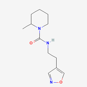 molecular formula C12H19N3O2 B7360225 2-methyl-N-[2-(1,2-oxazol-4-yl)ethyl]piperidine-1-carboxamide 
