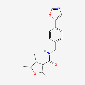 2,4,5-trimethyl-N-[[4-(1,3-oxazol-5-yl)phenyl]methyl]oxolane-3-carboxamide