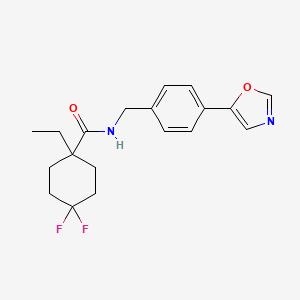 molecular formula C19H22F2N2O2 B7360244 1-ethyl-4,4-difluoro-N-[[4-(1,3-oxazol-5-yl)phenyl]methyl]cyclohexane-1-carboxamide 