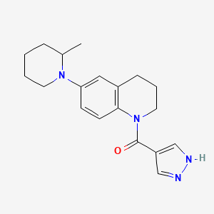 molecular formula C19H24N4O B7360282 [6-(2-methylpiperidin-1-yl)-3,4-dihydro-2H-quinolin-1-yl]-(1H-pyrazol-4-yl)methanone 