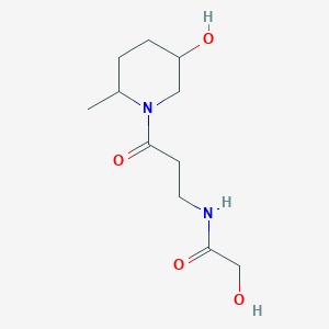 molecular formula C11H20N2O4 B7360303 2-hydroxy-N-[3-(5-hydroxy-2-methylpiperidin-1-yl)-3-oxopropyl]acetamide 