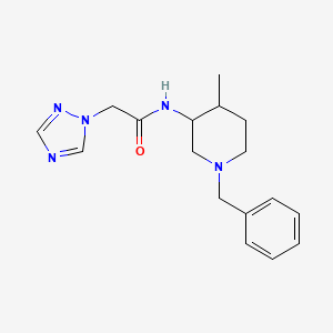 molecular formula C17H23N5O B7360306 N-(1-benzyl-4-methylpiperidin-3-yl)-2-(1,2,4-triazol-1-yl)acetamide 