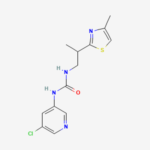 molecular formula C13H15ClN4OS B7360324 1-(5-Chloropyridin-3-yl)-3-[2-(4-methyl-1,3-thiazol-2-yl)propyl]urea 