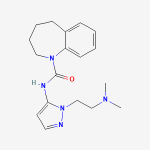 molecular formula C18H25N5O B7360328 N-[2-[2-(dimethylamino)ethyl]pyrazol-3-yl]-2,3,4,5-tetrahydro-1-benzazepine-1-carboxamide 