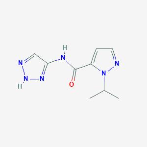 molecular formula C9H12N6O B7360335 2-propan-2-yl-N-(2H-triazol-4-yl)pyrazole-3-carboxamide 