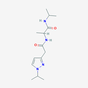 molecular formula C14H24N4O2 B7360345 N-propan-2-yl-2-[[2-(1-propan-2-ylpyrazol-3-yl)acetyl]amino]propanamide 