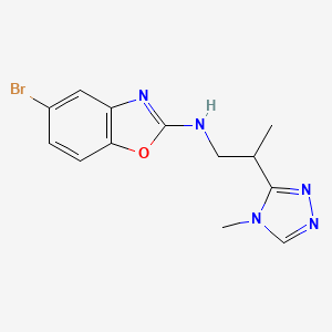 molecular formula C13H14BrN5O B7360349 5-bromo-N-[2-(4-methyl-1,2,4-triazol-3-yl)propyl]-1,3-benzoxazol-2-amine 
