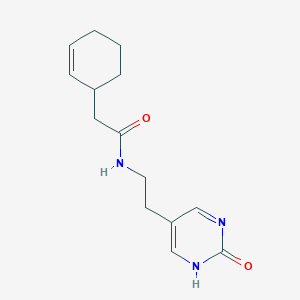 molecular formula C14H19N3O2 B7360366 2-cyclohex-2-en-1-yl-N-[2-(2-oxo-1H-pyrimidin-5-yl)ethyl]acetamide 