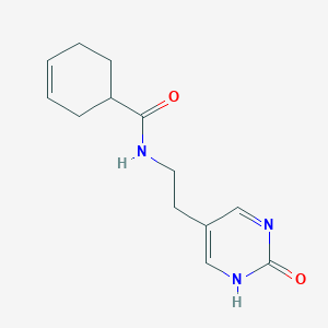 molecular formula C13H17N3O2 B7360388 N-[2-(2-oxo-1H-pyrimidin-5-yl)ethyl]cyclohex-3-ene-1-carboxamide 