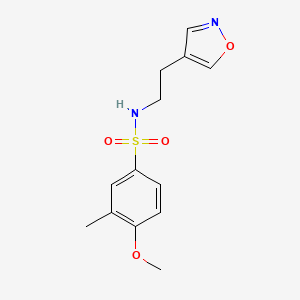 molecular formula C13H16N2O4S B7360389 4-methoxy-3-methyl-N-[2-(1,2-oxazol-4-yl)ethyl]benzenesulfonamide 