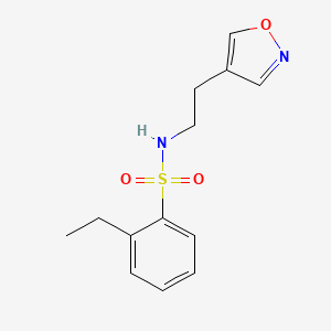 molecular formula C13H16N2O3S B7360398 2-ethyl-N-[2-(1,2-oxazol-4-yl)ethyl]benzenesulfonamide 