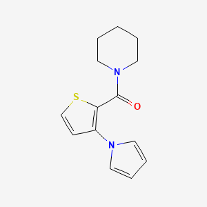 molecular formula C14H16N2OS B7360409 N-[3-(pyrrol-1-yl)thiophen-2-ylcarbonyl]piperidine 