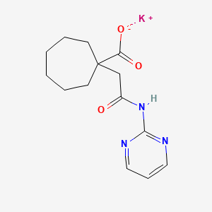 molecular formula C14H18KN3O3 B7360416 Potassium;1-[2-oxo-2-(pyrimidin-2-ylamino)ethyl]cycloheptane-1-carboxylate 