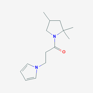 molecular formula C14H22N2O B7360434 3-Pyrrol-1-yl-1-(2,2,4-trimethylpyrrolidin-1-yl)propan-1-one 