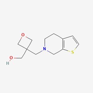 molecular formula C12H17NO2S B7360463 [3-(5,7-dihydro-4H-thieno[2,3-c]pyridin-6-ylmethyl)oxetan-3-yl]methanol 