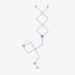 molecular formula C11H17F2NO2 B7360469 [3-[(6,6-Difluoro-2-azaspiro[3.3]heptan-2-yl)methyl]oxetan-3-yl]methanol 