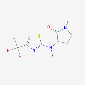 molecular formula C9H10F3N3OS B7360476 3-[Methyl-[4-(trifluoromethyl)-1,3-thiazol-2-yl]amino]pyrrolidin-2-one 