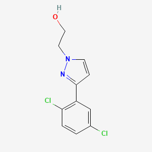 molecular formula C11H10Cl2N2O B7360490 2-[3-(2,5-Dichlorophenyl)pyrazol-1-yl]ethanol 