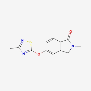 molecular formula C12H11N3O2S B7360502 2-methyl-5-[(3-methyl-1,2,4-thiadiazol-5-yl)oxy]-3H-isoindol-1-one 