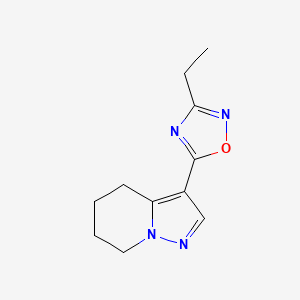 molecular formula C11H14N4O B7360513 3-Ethyl-5-(4,5,6,7-tetrahydropyrazolo[1,5-a]pyridin-3-yl)-1,2,4-oxadiazole 