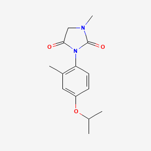 molecular formula C14H18N2O3 B7360520 1-Methyl-3-(2-methyl-4-propan-2-yloxyphenyl)imidazolidine-2,4-dione 