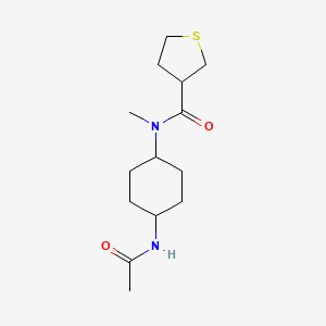molecular formula C14H24N2O2S B7360573 N-(4-acetamidocyclohexyl)-N-methylthiolane-3-carboxamide 