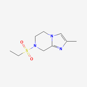 molecular formula C9H15N3O2S B7360579 7-ethylsulfonyl-2-methyl-6,8-dihydro-5H-imidazo[1,2-a]pyrazine 