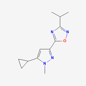 5-(5-Cyclopropyl-1-methylpyrazol-3-yl)-3-propan-2-yl-1,2,4-oxadiazole