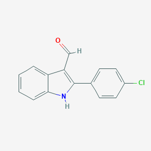 molecular formula C15H10ClNO B073606 2-(4-氯苯基)-1H-吲哚-3-甲醛 CAS No. 1217-83-0