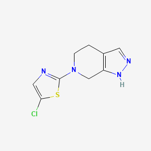 molecular formula C9H9ClN4S B7360617 5-Chloro-2-(1,4,5,7-tetrahydropyrazolo[3,4-c]pyridin-6-yl)-1,3-thiazole 