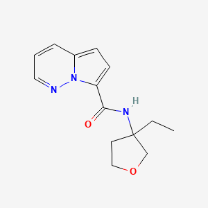 molecular formula C14H17N3O2 B7360628 N-(3-ethyloxolan-3-yl)pyrrolo[1,2-b]pyridazine-7-carboxamide 