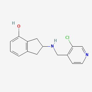 molecular formula C15H15ClN2O B7360678 2-[(3-chloropyridin-4-yl)methylamino]-2,3-dihydro-1H-inden-4-ol 