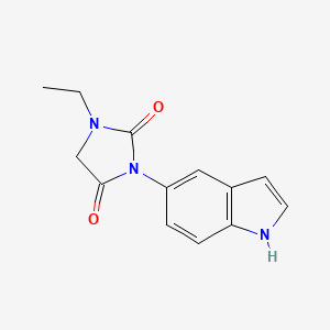 molecular formula C13H13N3O2 B7360690 1-ethyl-3-(1H-indol-5-yl)imidazolidine-2,4-dione 