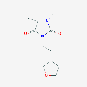 molecular formula C12H20N2O3 B7360712 1,5,5-Trimethyl-3-[2-(oxolan-3-yl)ethyl]imidazolidine-2,4-dione 