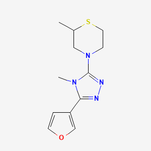 molecular formula C12H16N4OS B7360778 4-[5-(Furan-3-yl)-4-methyl-1,2,4-triazol-3-yl]-2-methylthiomorpholine 