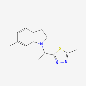 2-Methyl-5-[1-(6-methyl-2,3-dihydroindol-1-yl)ethyl]-1,3,4-thiadiazole