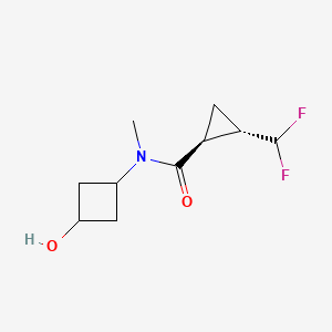 molecular formula C10H15F2NO2 B7360793 (1S,2S)-2-(difluoromethyl)-N-(3-hydroxycyclobutyl)-N-methylcyclopropane-1-carboxamide 