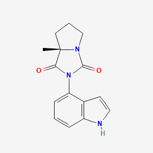 (7aS)-2-(1H-indol-4-yl)-7a-methyl-6,7-dihydro-5H-pyrrolo[1,2-c]imidazole-1,3-dione