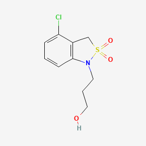 3-(4-chloro-2,2-dioxo-3H-2,1-benzothiazol-1-yl)propan-1-ol