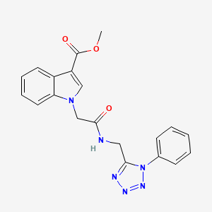 molecular formula C20H18N6O3 B7366026 Methyl 1-[2-oxo-2-[(1-phenyltetrazol-5-yl)methylamino]ethyl]indole-3-carboxylate 